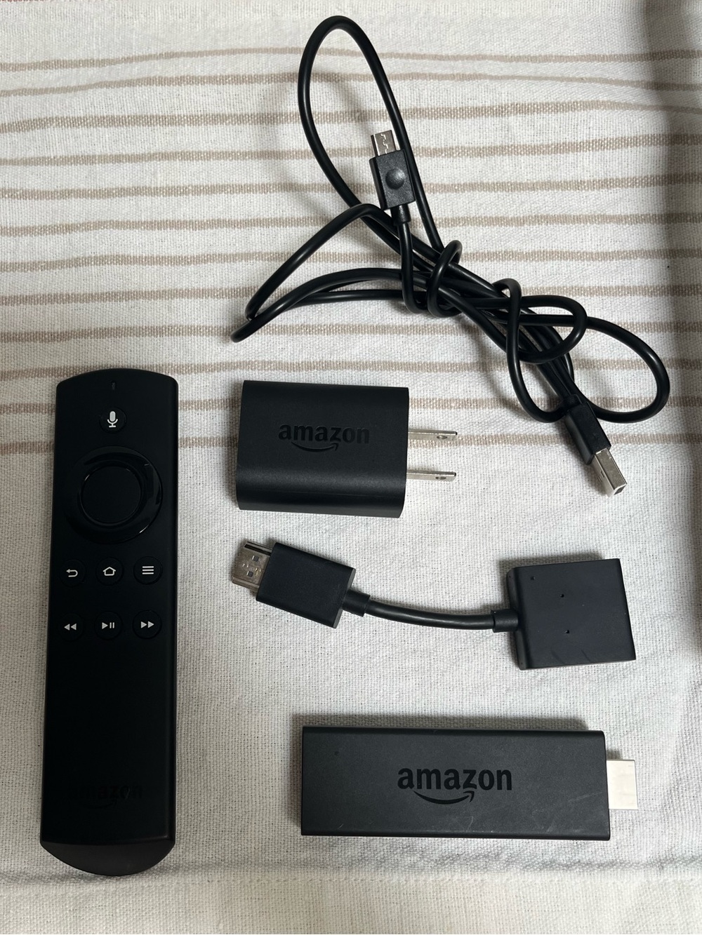 Amazon Black Streaming Stick Kit with Remote and Cables